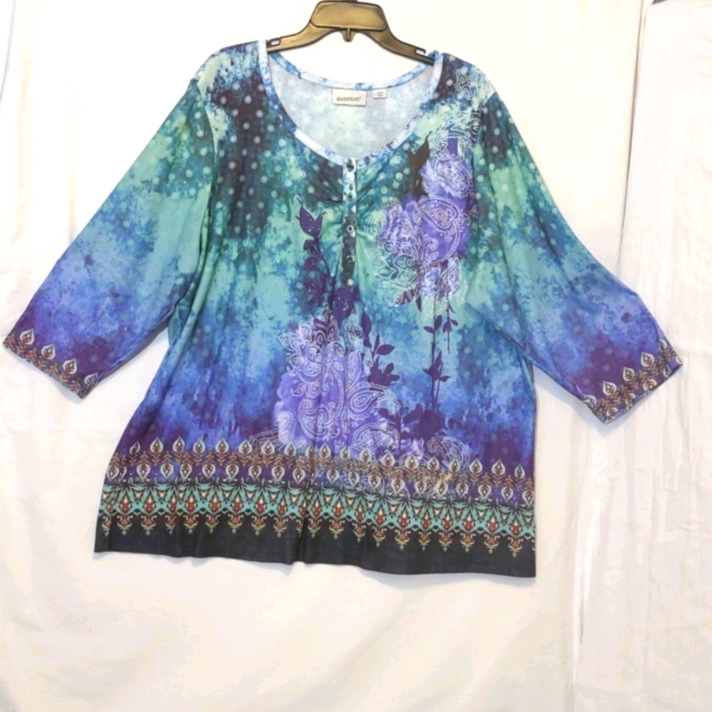 Avenue SZ 26/28 Embellished Shiny Rhinestone Top
